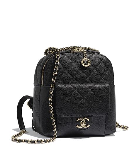 chanel white and black backpack